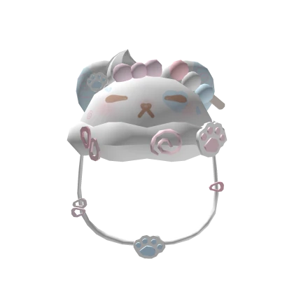 ♡ cute kawaii blue sleepy polar bear dango hat