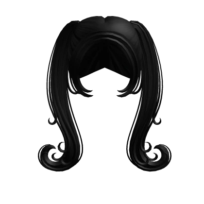 Cute Preppy Y2K Black pigtails