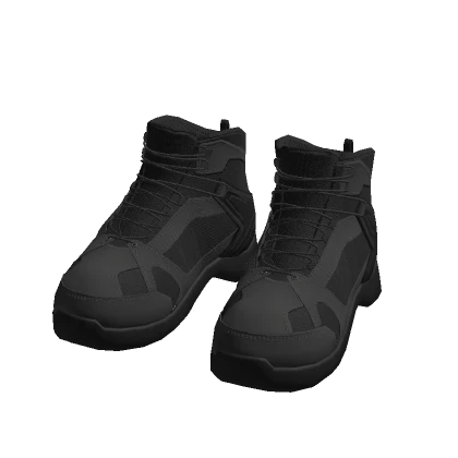 Black military tactical boots