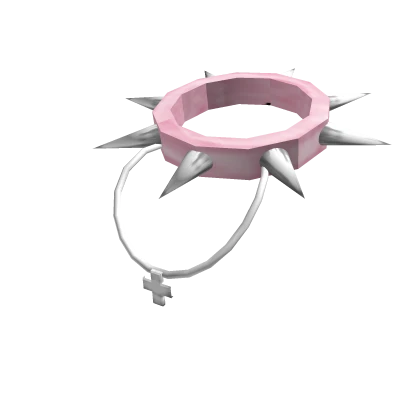 pink cute y2k spiked choker with cross necklace