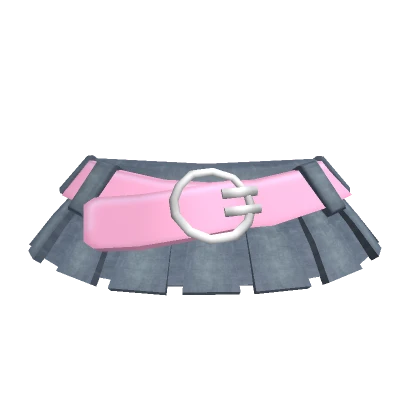 💟Chibi Doll Y2K  Denim preppy skirt Pink Belt