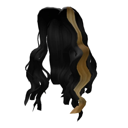 Long Salon Hair Gold on Black