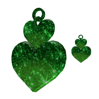 Sparkling Green Heart Earrings