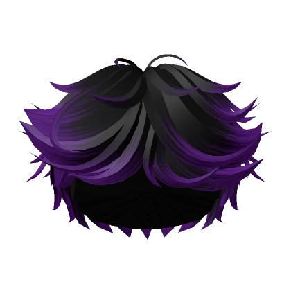 Classic Messy Fluffy Boy Hair Black to Purple