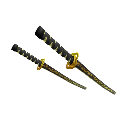 Golden Dual Enchanted Katanas