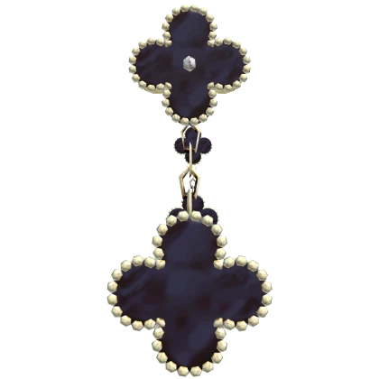 Luxury Clover Earrings | Black & Gold