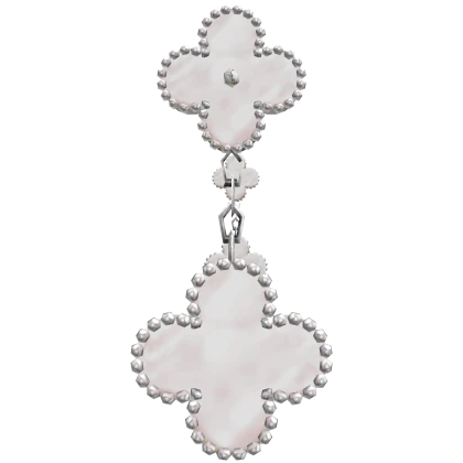 Luxury Clover Earrings | White & Silver