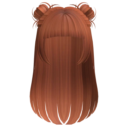 Straight Ginger Hair With Messy Buns