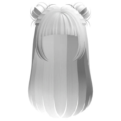 Straight White Hair With Messy Buns