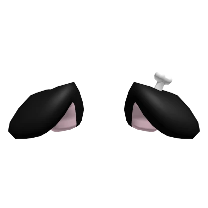 ♡ black floppy puppy ears w/ bone