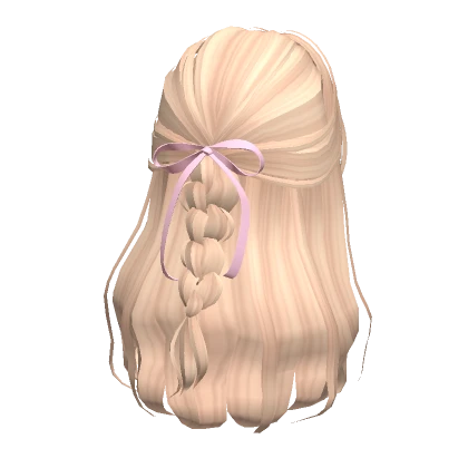 Wavy Braid Half Up Hair w/ Bow (Blonde)