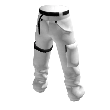 White/Black Baggy Techwear Pants