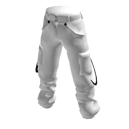 Pure White Baggy Techwear Pants