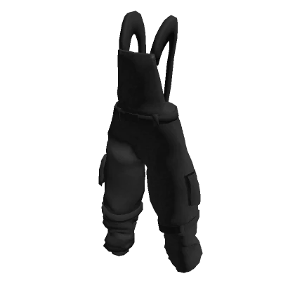 Black Baggy Techwear Overalls