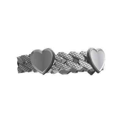 SG|(L) Sadity Silver Heart Cuban Bracelet