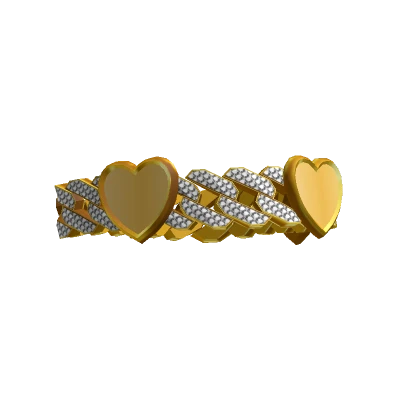 SG|(L) Sadity Gold Heart Cuban Bracelet