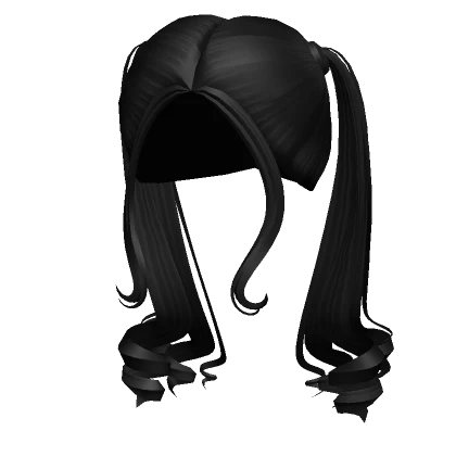 High Curly Fairytale Pigtails in Black