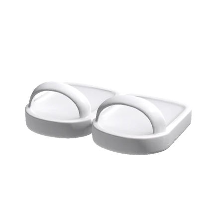 White Slides Sandals Glossy