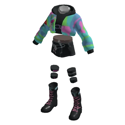 Neon Graffiti Goth Outfit