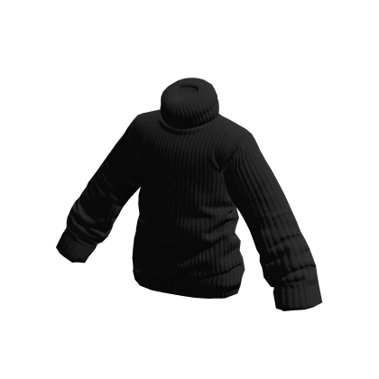 Oversized Black Turtleneck Sweater