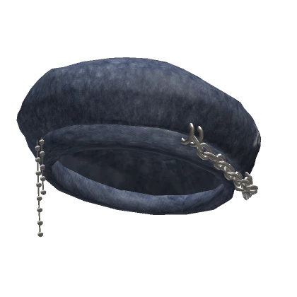 Dark Denim Chained Beret