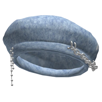 Light Denim Chained Beret