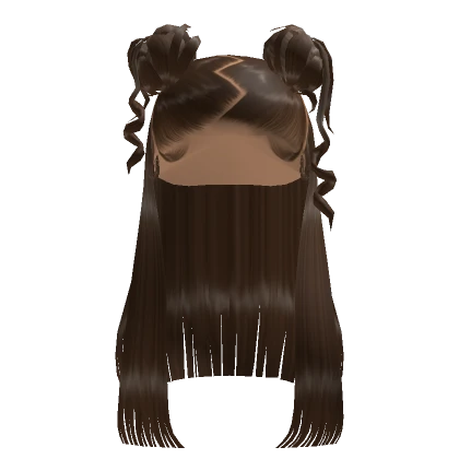  Messy Pigtail Buns Silk Press In Brown