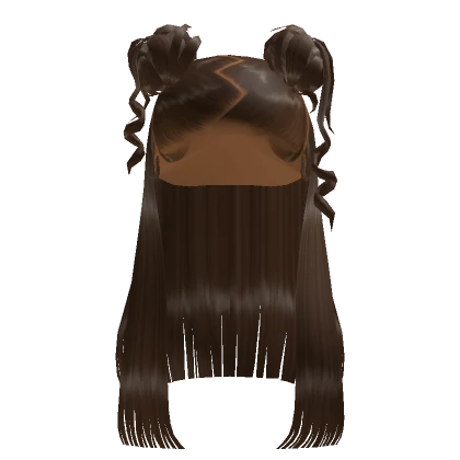 Messy Pigtail Buns Silk Press In Brown