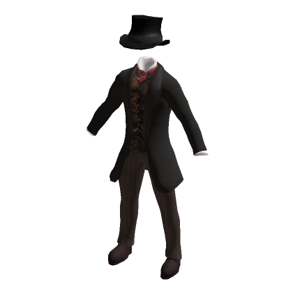 Black Top Hat/Black Bulky Suit