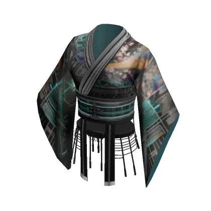 Metallic Colours/Black Strings Kimono