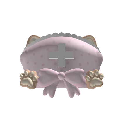 kawaii pink kitty laced nurse hat