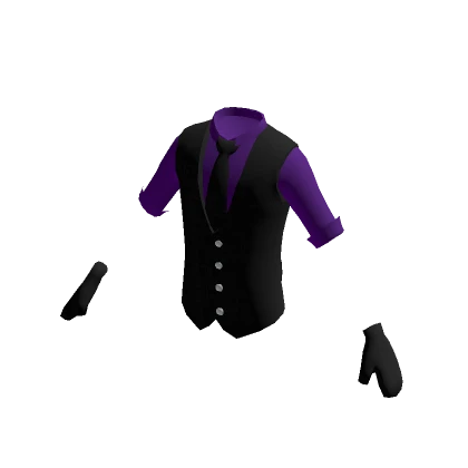 Purple Shirt & Formal Black Vest w/ Gloves