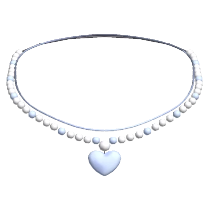 🍀Sky Blue Pearls & Heart Layered Necklace