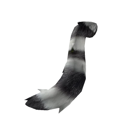 White/Black Stripes Furry Tail