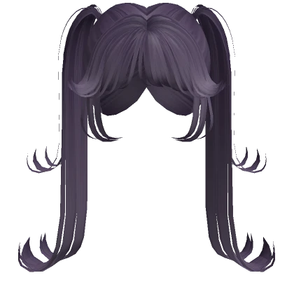 dark purple wispy layered fairy pigtails hime