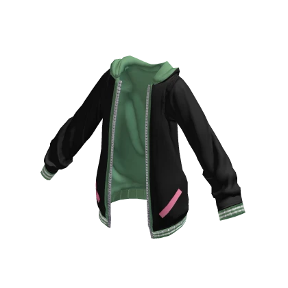 Oversized Black & Green Varsity Jacket