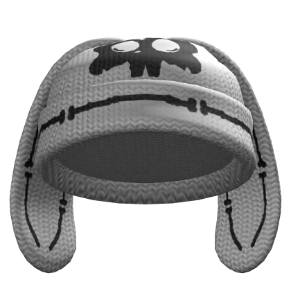 Y2K White Bunny Beanie