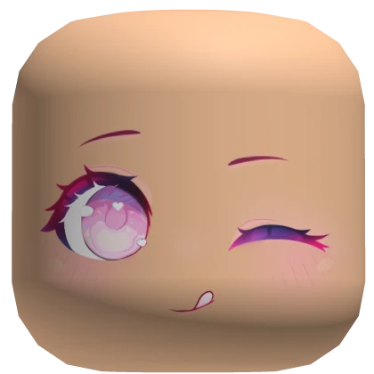 Cute Pink  Winky Anime Face