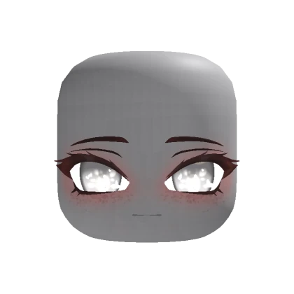 Chibi Cute Glimmering Eye Face - Grey