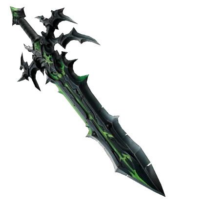 Black/Green Spiked Cross Guard Back Weapon Sword