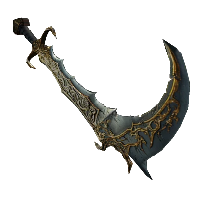 Black Hilt/Gold Pattern Back Weapon Scimitar 