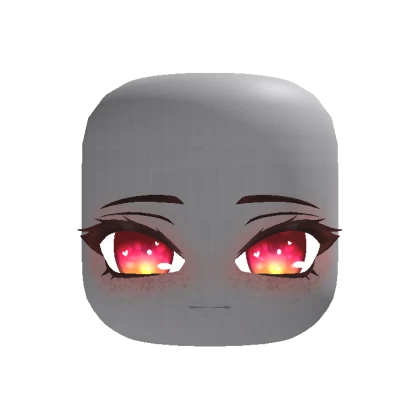 Chibi Cute Glimmering Eye Face - Red