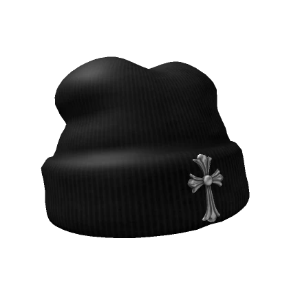 Black Chrome Cross Beanie V4