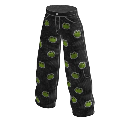 Cute Frog Black Jeans