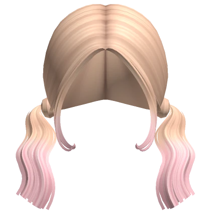 Short Wavy Pigtails in Blonde to Pink