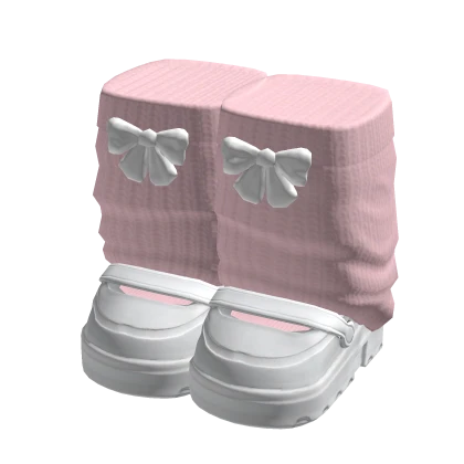 White Doll Platform with Bows and Leg Warmers V2