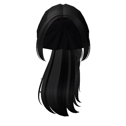 high long y2k ponytail in black