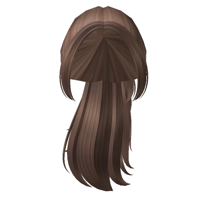 high long y2k ponytail in brown