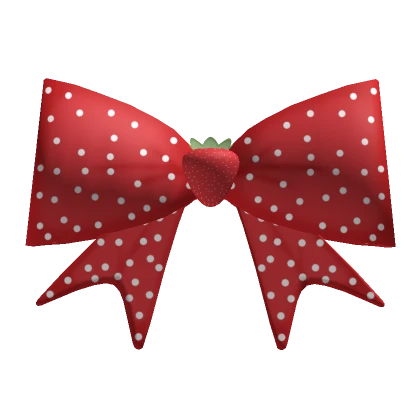 strawberry kawaii bow in red 