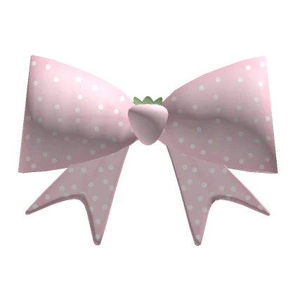 strawberry kawaii bow in pastel pink